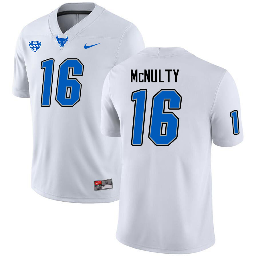 Buffalo Bulls #16 Alex McNulty College Football Jerseys Stitched Sale-White